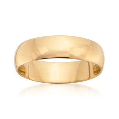 Shop Ross-simons Men's 6mm 14kt Yellow Gold Wedding Ring