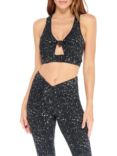 Shop Electric Yoga Maddox Speckle Womens Activewear Fitness Sports Bra In Black