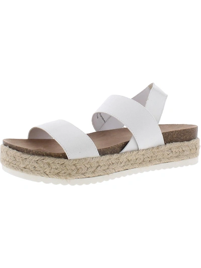 Shop Ana Coy Womens Footbed Espadrille Flatform Sandals In White