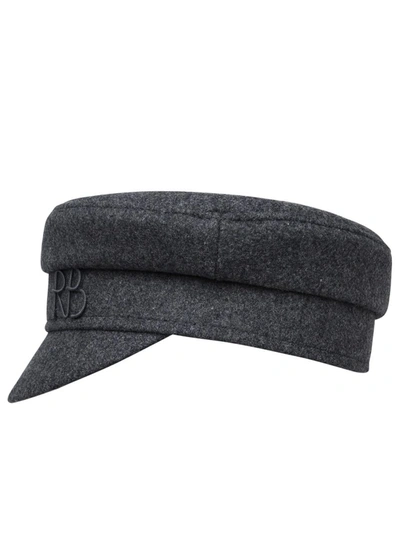 Shop Ruslan Baginskiy Baker Boy Grey Wool Blend Hat