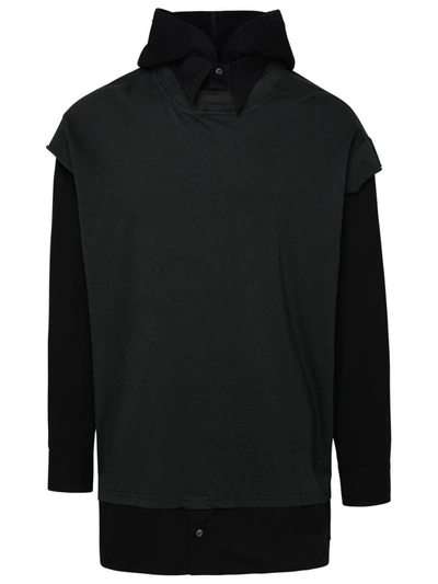 Shop Mm6 Maison Margiela Black Cotton Sweater In Grey