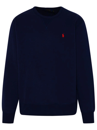 Shop Polo Ralph Lauren Blue Cotton Sweatshirt In Navy