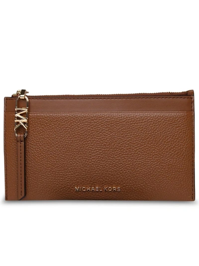 Shop Michael Michael Kors Michael Kors Brown Leather Cardholder