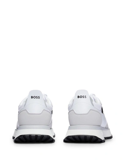 Shop Hugo Boss Boss Runner Style Hybrid Sneakers With Eva Rubber Sole In White