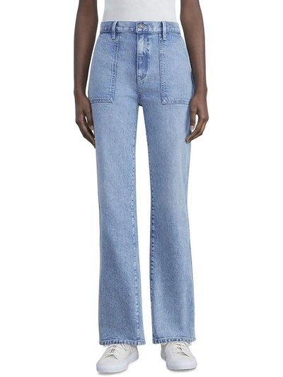 Shop Lafayette 148 Womens Pocket High Rise Straight Leg Jeans In Multi