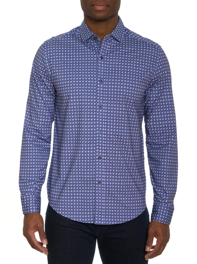 Shop Robert Graham Bernardi Long Sleeve Button Down Shirt In Blue