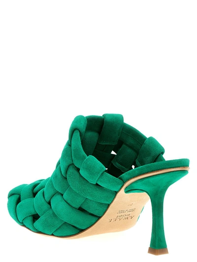 A.w.a.k.e. 'chubby Wilma' Square Toe Mules In Green