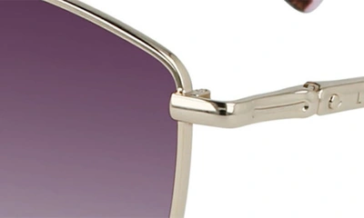 Shop Longchamp Roseau 58mm Cat Eye Sunglasses In Gold / Purple