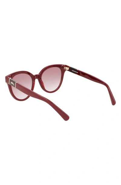 Shop Longchamp Le Pliage 53mm Gradient Round Sunglasses In Burgundy