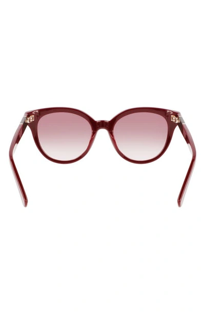 Shop Longchamp Le Pliage 53mm Gradient Round Sunglasses In Burgundy
