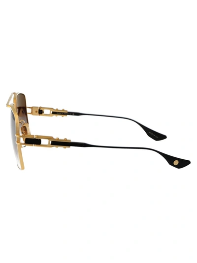 Shop Dita Sunglasses In Yellow Gold - Matte Black W/ Dark Grey To Clear Gradient