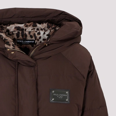 Shop Dolce & Gabbana Padded Jacket Coat In Brown