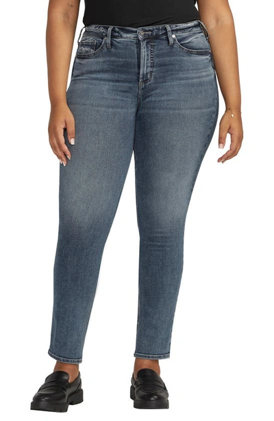 Shop Silver Jeans Co. Most Wanted Mid Rise Slim Jeans In Indigo