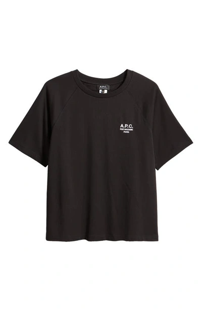 Shop Apc Willy Jersey Organic Cotton T-shirt In Lzz Black
