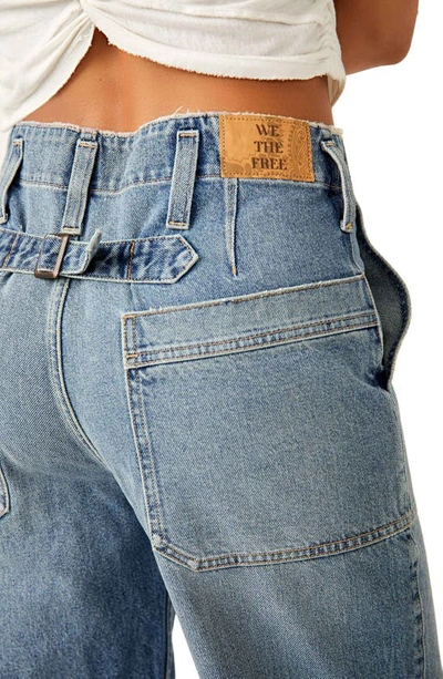 Shop Free People Major Leagues Wide Leg Crop Jeans In Envy