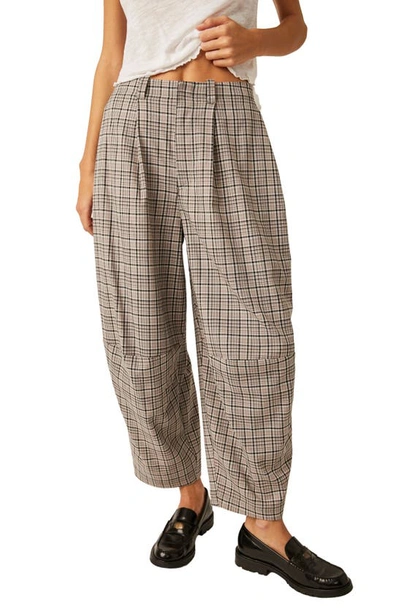 Shop Free People Turning Point Print Trousers In Dust Combo