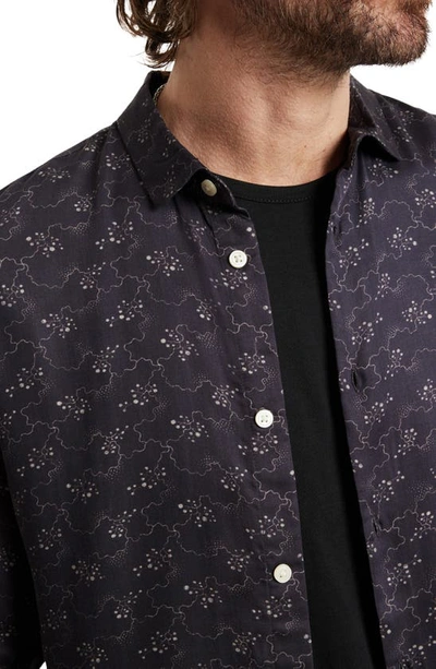 Shop John Varvatos Ross Satin Button-up Shirt In Purple