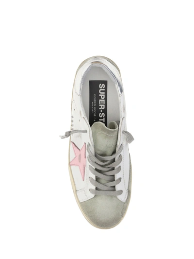 Shop Golden Goose Superstar Leather With Colored Leather Iconic Star In White/ice/orchid Pink/silver