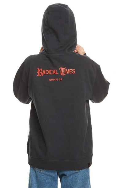 Shop Quiksilver Kids' Radical Times Graphic Hoodie In Black