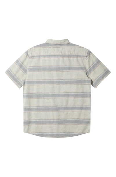 Shop Quiksilver Cali Sunrise Stripe Short Sleeve Button-up Shirt In Plaza