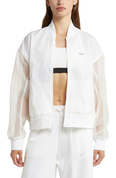 White nike bomber clearance jacket