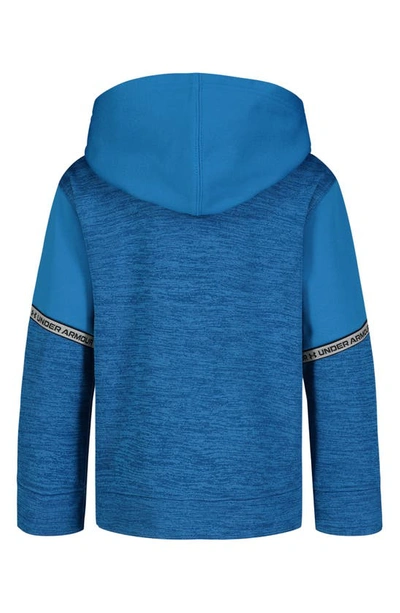 Shop Under Armour Kids' Showing Up Performance Pullover Hoodie In Cosmic Blue