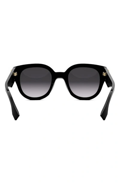 Shop Fendi The  First 63mm Gradient Oversize Round Sunglasses In Shiny Black / Gradient Smoke