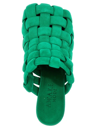 Shop A.w.a.k.e. Wilma Chubby Pumps In Green