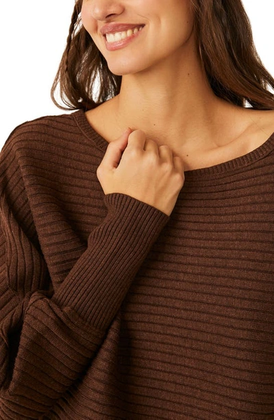 Shop Free People Sublime Oversize Pullover Sweater In Chocolate Lava