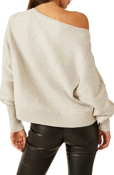 Shop Free People Sublime Oversize Pullover Sweater In White Heather