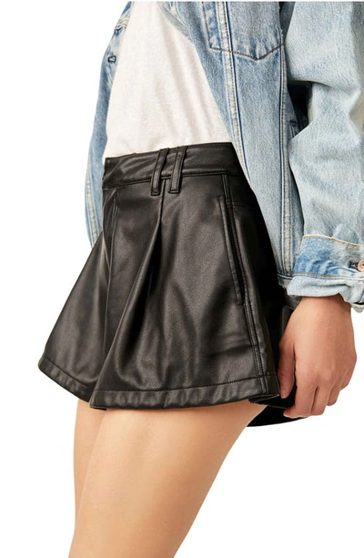 Shop Free People Free Reign Faux Leather Shorts In Black