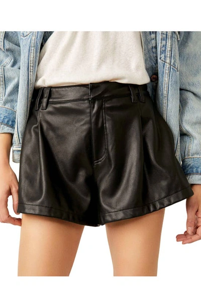 Shop Free People Free Reign Faux Leather Shorts In Black