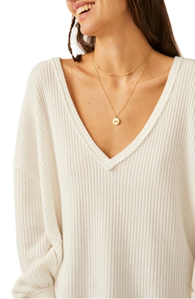 Shop Free People Coraline Balloon Sleeve Thermal Top In Ivory