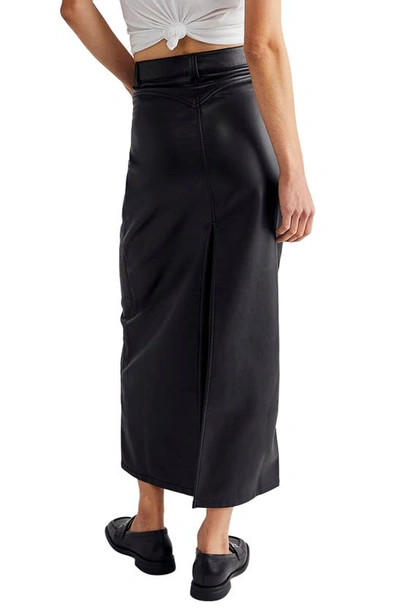 Shop Free People City Slicker Faux Leather Maxi Skirt In Black
