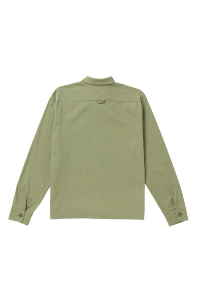 Shop Volcom Pinned Button-up Workshirt In Light Army