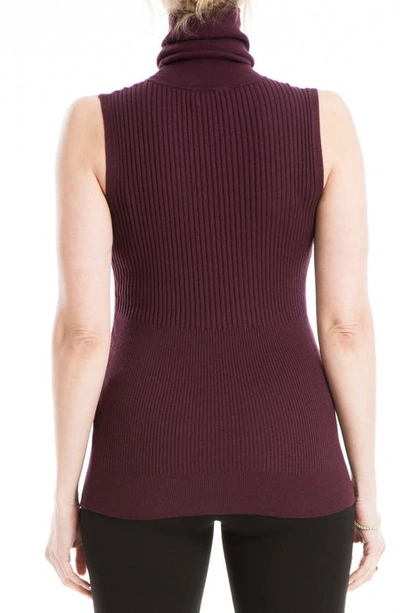Max Studio Sleeveless Ribbed Turtle Neck In Fudge-fudge