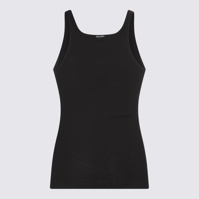 Shop Dolce & Gabbana Black Cotton Tank Top