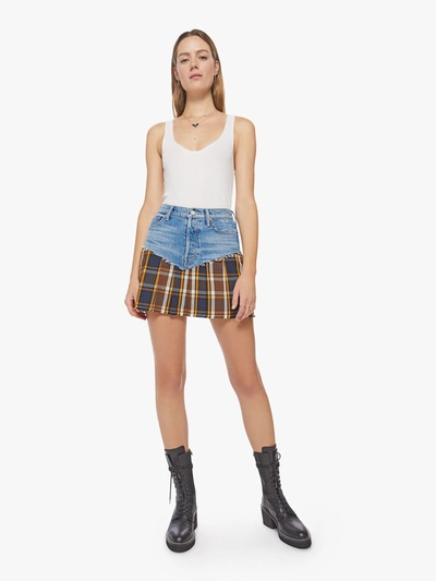 Shop Mother The Fluff And Fold Mini Skirt A Punk & A Farmer Walk Into A Bar (also In 23,24,25,26,27,28,29,30,31) In Blue
