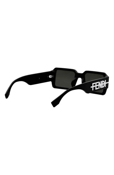 Shop Fendi The Graphy 52mm Geometric Sunglasses In Matte Black / Smoke