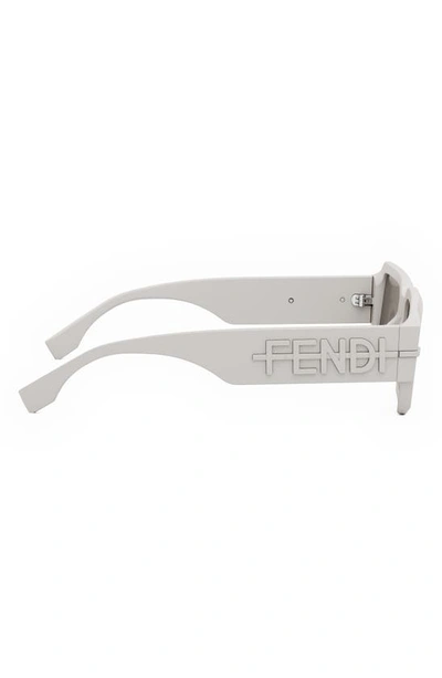 Shop Fendi The Graphy 52mm Geometric Sunglasses In Grey/ Brown