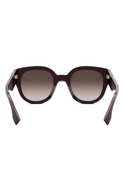 Shop Fendi The  First 63mm Gradient Oversize Round Sunglasses In Shiny Violet / Gradient Brown