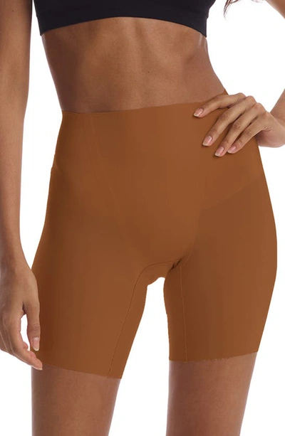 Shop Commando Zone Smoothing High Waist Shorts In Caramel