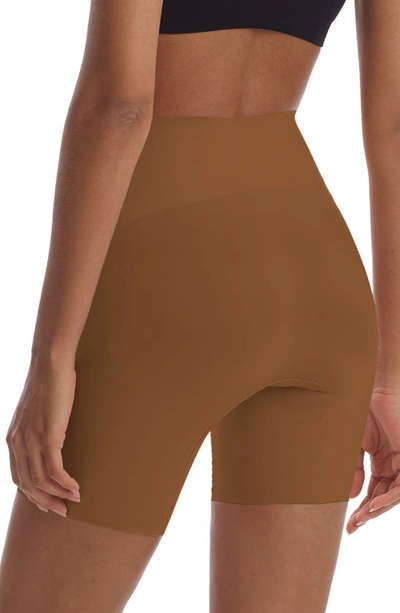 Shop Commando Zone Smoothing High Waist Shorts In Caramel