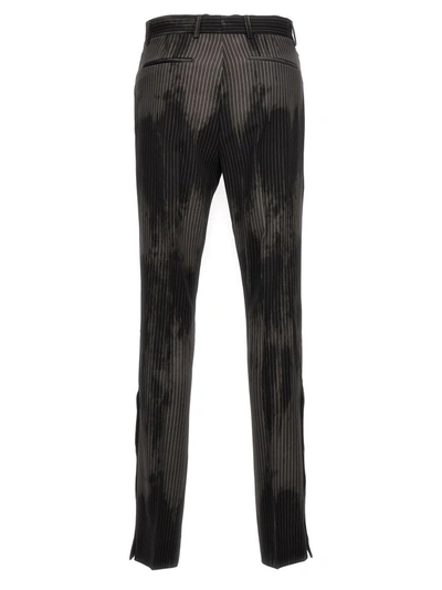 Shop Amiri 'sun Faded Pinstripe Flare' Pants In Black