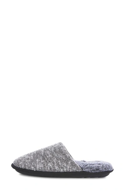Floopi Aurora Knit Scuff Slipper With Faux Fur Lining In Grey