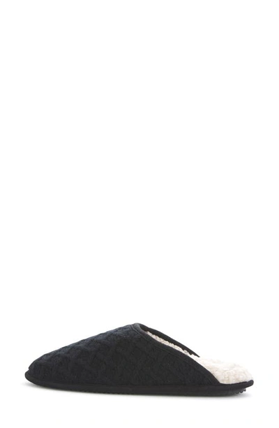 Floopi Isabel Lattice Knit Scuff Slipper In Black
