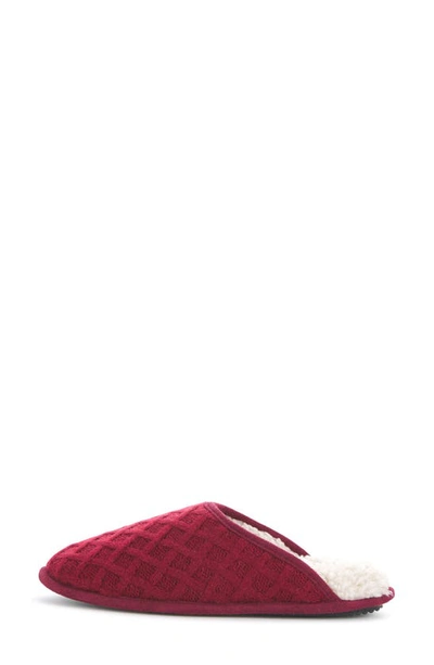 Floopi Isabel Lattice Knit Scuff Slipper In Red