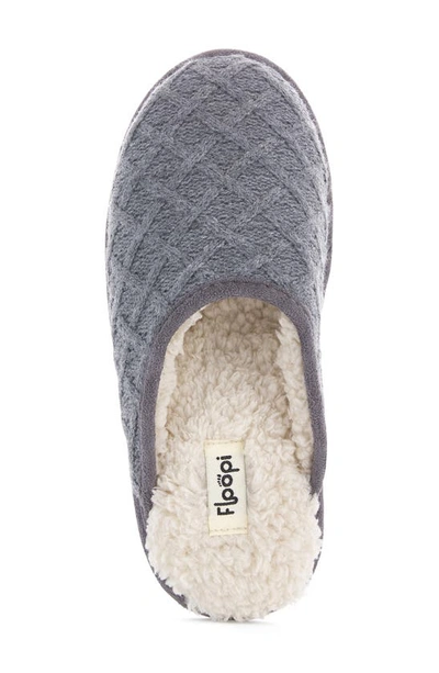 Shop Floopi Isabel Lattice Knit Scuff Slipper In Grey