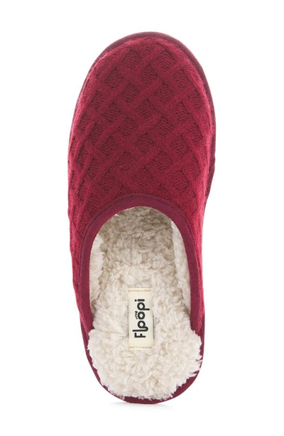 Floopi Isabel Lattice Knit Scuff Slipper In Red