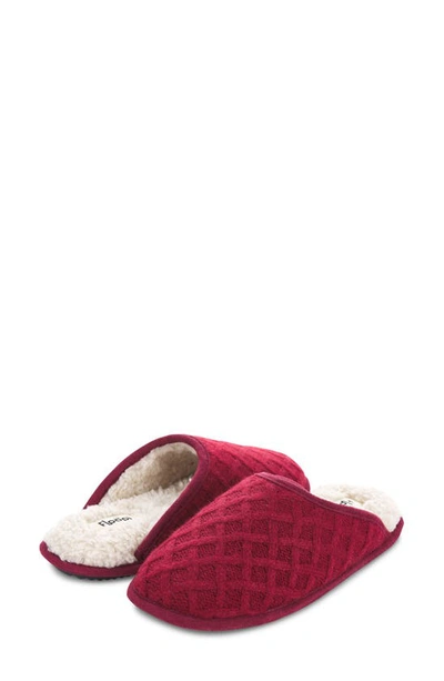 Floopi Isabel Lattice Knit Scuff Slipper In Red